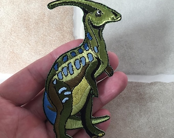 Parasaurolophus -  Iron On Patch - Dinosaur Applique