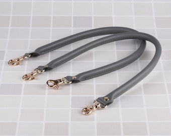 Gray Faux Leather Purse Straps