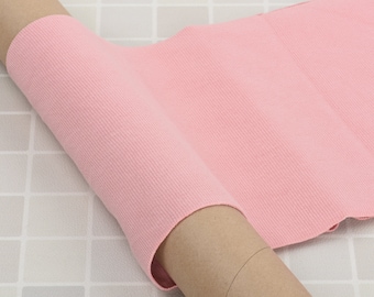Bordure côtelée rose pour tour de cou, poignets, ceinture et ourlet