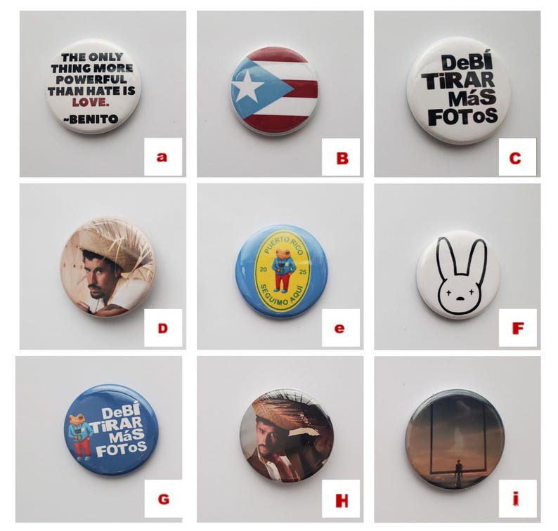 Bad Bunny Pin, DeBÍ TiRAR MáS FOToS Pin, Seguimos aqui, DtMF, Sapo Concho, Jibaro pin, Bad Bunny Magnet, bad bunny superbowl Bild 3
