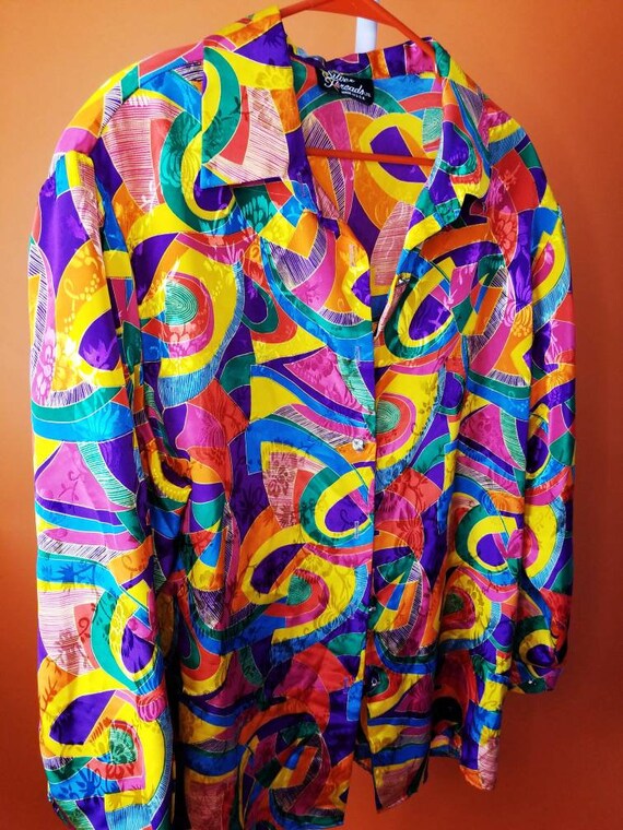 Funky colorful vintage blouse