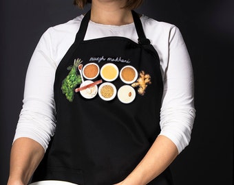 Kitchen aprons for the modern home chef. For men and women. (Murgh Makhani, India) FREE SHIPPING