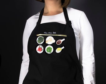 Kitchen aprons for the modern home chef. For men and women. (Tom Kha Gai, Thai) FREE SHIPPING