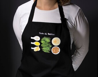 Kitchen aprons for the modern home chef. For men and women. (Pesto di Basilico, Italy) FREE SHIPPING