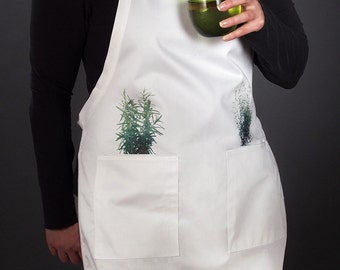 Kitchen aprons for the modern home chef. For men and women (Herbs, Rosemary & Thyme) FREE SHIPPING