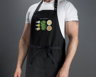 Chef aprons for the modern home chef. For men and women. (Pesto di Basilico, Italy) FREE SHIPPING