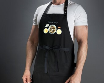 Chef aprons for the modern home chef. For men and women. (Risotto ai Funghi, Italy) FREE SHIPPING