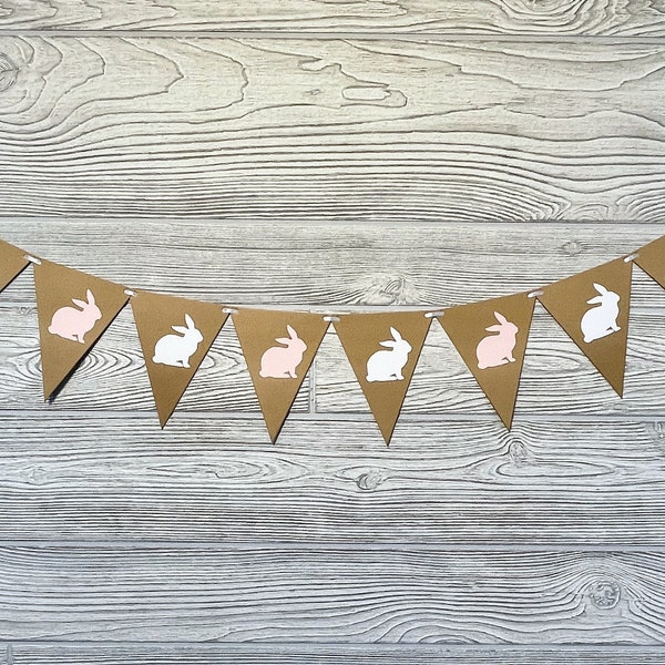 Pink and White Easter Bunny Bunting, Bunny Baby Shower Decorations, Some Bunny Is On The Way, Bunny Cake Smash Backdrop, Little Bunny Baby