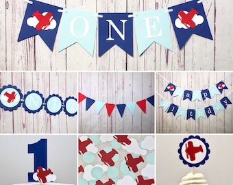 Airplane Birthday Party Package, Time Flies Birthday Decor, Airplane 1st Birthday, Boys First Birthday Decor, Aviator Party, Party in a Box