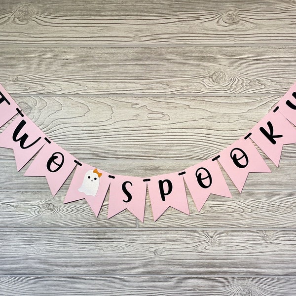 Two Spooky Birthday Banner, Halloween 2nd Birthday, Pink Spooky Decor, Pink Halloween Birthday, Halloween Girl Birthday, Two Spooky Party