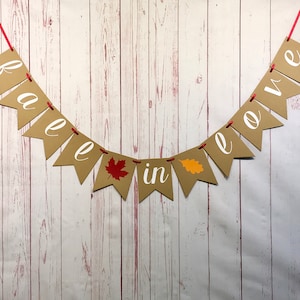 Fall In Love Banner, Rustic Bridal Shower Decoration, Autumn Bridal Shower, Falling in Love Shower, Autumn Wedding, Fall Wedding Decor