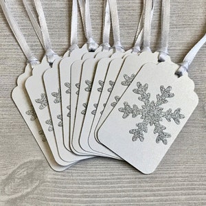 Snowflake Gift Tags, Baby Its Cold Outside Gift Tags, Winter Baby Shower, Winter Onederland, Winter Wedding Decor, White Christmas Gift Tags image 2