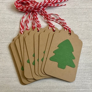 Handmade Christmas Gift Tags, Christmas Gift Wrapping, Kraft Christmas Tags With String, Christmas Decor, Holiday Gift Tag, Tree Gift Tag image 1