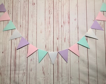 Pastel Bunting, Pastel Garland, Unicorn Garland, Triangle Bunting, Paper Garland Backdrop, Unicorn Photo Prop, Unicorn Birthday Party Supply