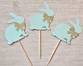 Blue Bunny Cupcake Toppers, Some Bunny is One, Baby Shower Cupcakes, Bunny Baby Shower, Some Bunny Birthday, Bunny 1st Birthday Boy