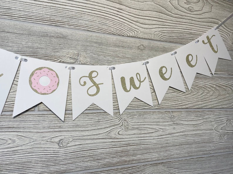 Two Sweet Birthday Banner, Two Sweet Donut, Girl 2nd Birthday Party, Donut Theme Birthday Decorations, Donut Grow Up Party, Donut Party image 4