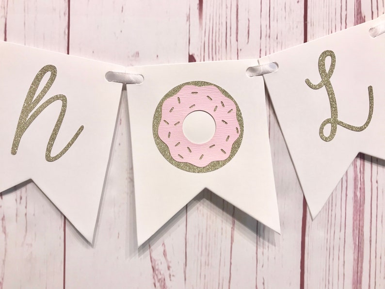 Sprinkled With Love Banner, Baby Sprinkle Banner, Donut Grow Up Party, Donut Baby Shower Banner, Gender Neutral Baby Shower, Donut Party image 3