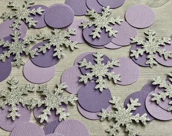50 Purple Snowflake Confetti, Winter Onederland Party, Baby Its Cold Outside Baby Shower, Winter 1st Birthday, Onederland Birthday Decoratio