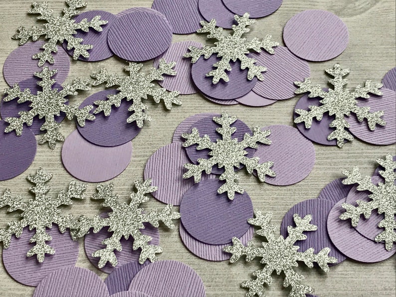 50 Purple Snowflake Confetti Winter Onederland Party Baby Its Cold Outside Baby Shower Winter 1st Birthday Onederland