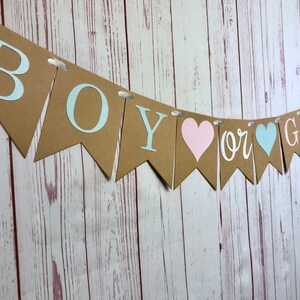 Boy or Girl Gender Reveal Banner, Boy or Girl Banner, Gender Reveal Party Decorations, Baby Shower Banner, Baby Announcement, Blue or Pink image 2