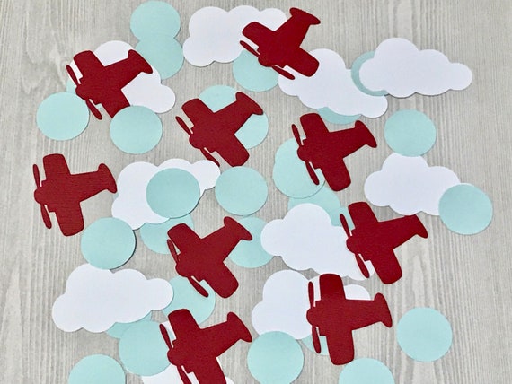 50 Airplane Confetti, Time Flies Birthday Decor, Paper Airplane Confetti, Airplane Baby Shower, Oh The Places You'll Go, Travel Theme Shower Il_570xn
