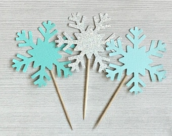Winter Onederland Cupcake Toppers, Snowflake Cupcake Toppers, Snowflake Birthday Decor, Winter 1st Birthday Decoration, 1st Birthday Cupcake