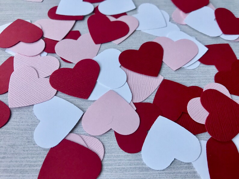 Valentine/'s Confetti Little Sweetheart 50 Valentine Heart Confetti Red Pink /& White Sweetheart 1st Birthday Valentine Table Decorations
