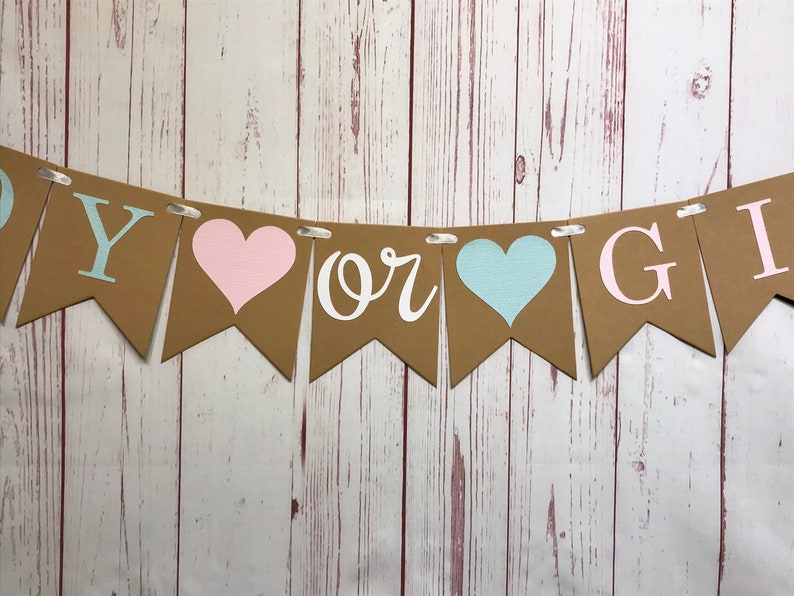 Boy or Girl Gender Reveal Banner, Boy or Girl Banner, Gender Reveal Party Decorations, Baby Shower Banner, Baby Announcement, Blue or Pink image 4