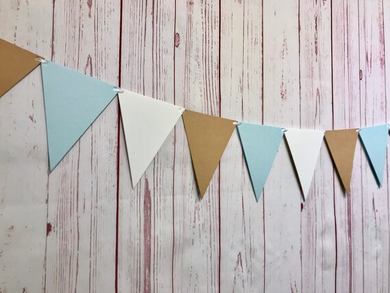 Paper Garland in Blue White and Brown, Some Bunny Decorations, 1st Birthday Decorations, Cake Smash Backdrop, Boy Birthday Decorations Il_570xn