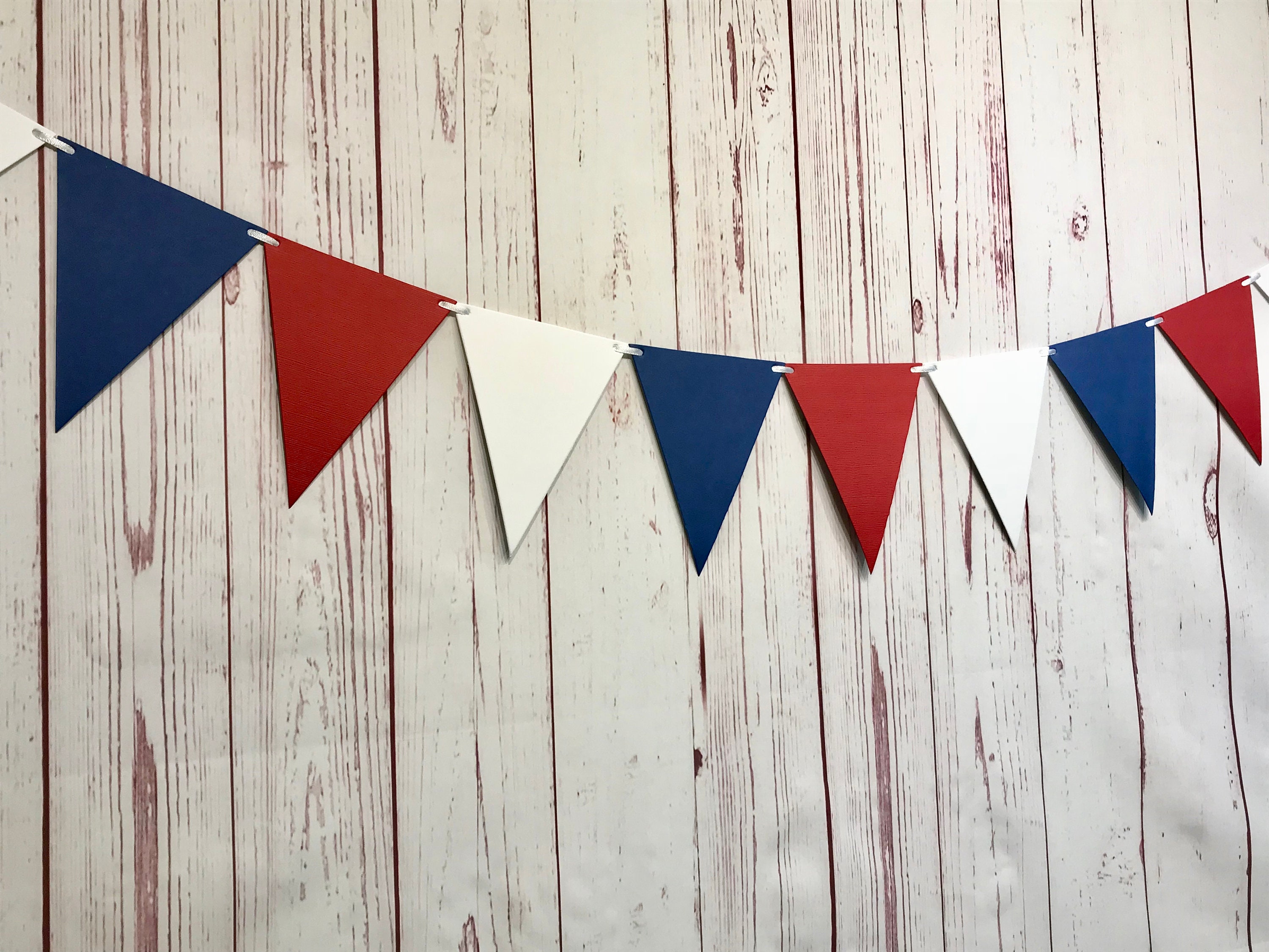 Red White and Blue Pompoms, 4th of July, Patriotic Decor, Red