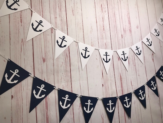 Nautical Flag Bunting, Anchor Garland, Nautical Baby Shower, Nautical  Wedding Decor, Anchor Banner, Nautical Party Decor, Triangle Bunting -   Denmark