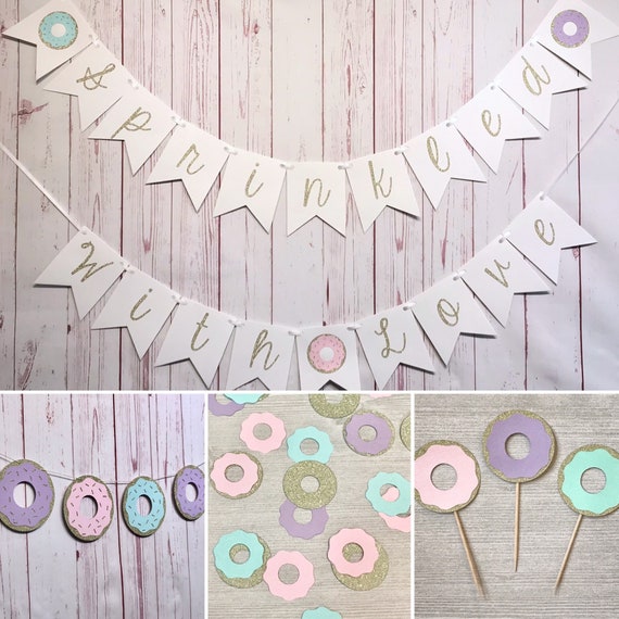 Sprinkled with Love Banner - Glitter Pink Baby Sprinkle Decorations - Girl  Baby Shower Decorations Gender Reveal Party Supplies 