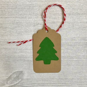 Handmade Christmas Gift Tags, Christmas Gift Wrapping, Kraft Christmas Tags With String, Christmas Decor, Holiday Gift Tag, Tree Gift Tag image 3