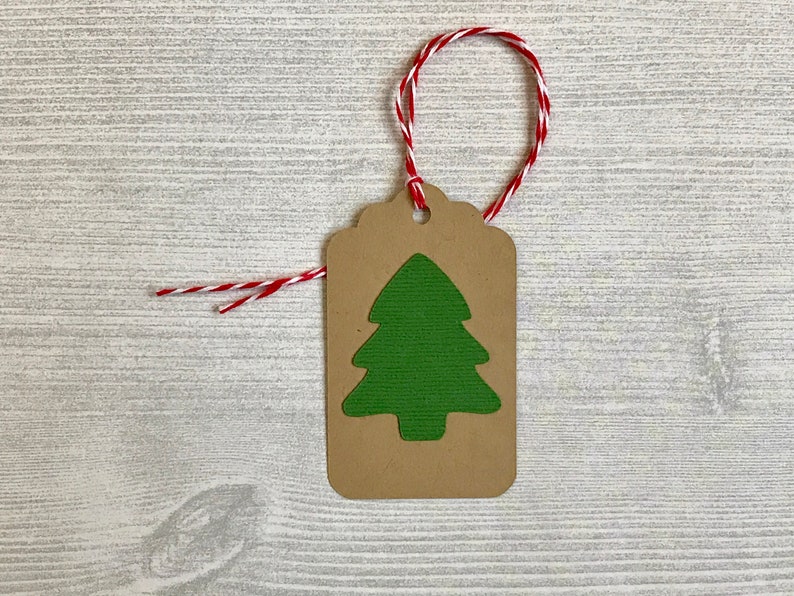 Handmade Christmas Gift Tags, Christmas Gift Wrapping, Kraft Christmas Tags With String, Christmas Decor, Holiday Gift Tag, Tree Gift Tag image 3