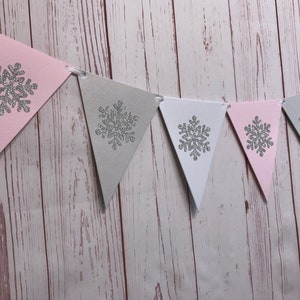 Winter 1st Birthday Party Package, Happy Birthday Party Package, Onederland Birthday, Pink Snowflake 1st Birthday, Winter Wonderland Party image 7