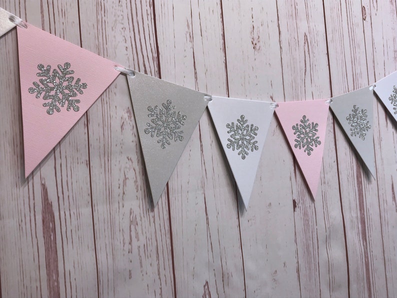 Winter 1st Birthday Party Package, Happy Birthday Party Package, Onederland Birthday, Pink Snowflake 1st Birthday, Winter Wonderland Party image 7
