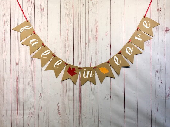 Fall In Love Banner, Rustic Bridal Shower Decoration, Autumn Bridal Shower, Falling in Love Shower, Autumn Wedding, Fall Wedding Decor Il_570xn