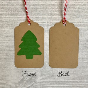 Handmade Christmas Gift Tags, Christmas Gift Wrapping, Kraft Christmas Tags With String, Christmas Decor, Holiday Gift Tag, Tree Gift Tag image 4
