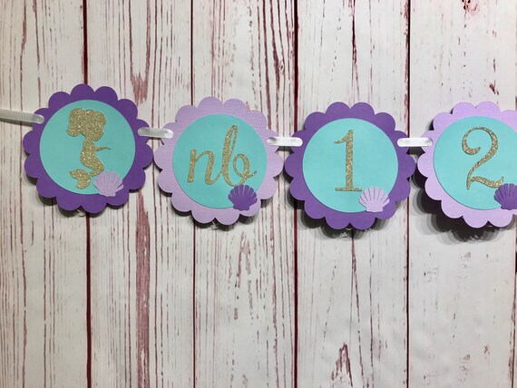 Mermaid Photo Banner, Under the Sea Party, Mermaid 1st Birthday, Birthday Photo Banner, First Year Banner, Mermaid Party Decoration Il_570xn