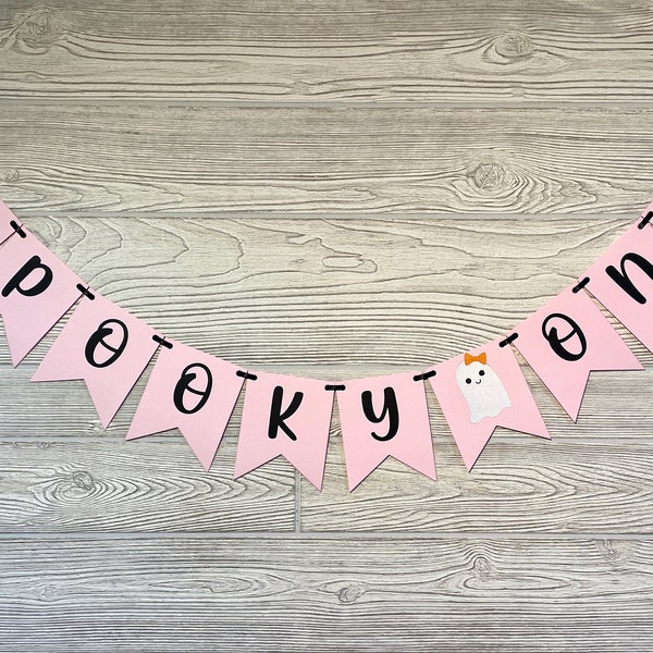 Spooky One Birthday Banner, Halloween 1st Birthday, Pink Spooky Decor, Pink Halloween Birthday, Halloween Girl Birthday, Fall 1st Birthday