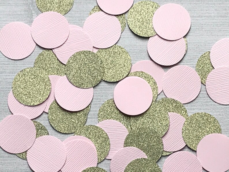 50 Pink and Gold Confetti Gold Glitter Confetti Table Etsy