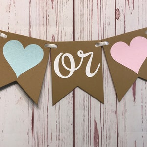 Pink or Blue We Love You Banner, Boy or Girl Banner, Gender Reveal Party, Gender Neutral, Baby Shower Banner, Baby Announcement, He or She image 3