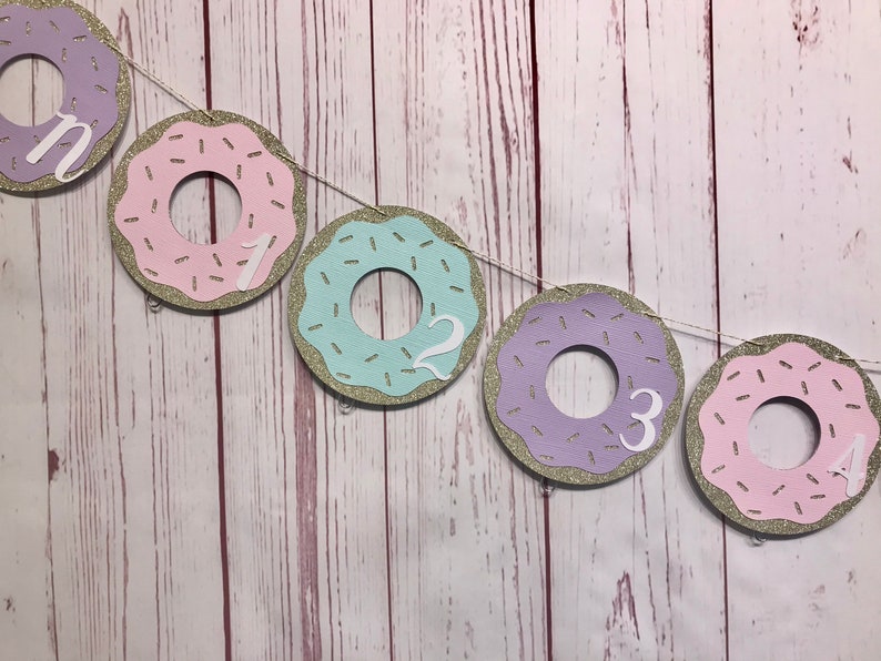 Download Donut Photo Banner Sweet One Donut Grow Up Party Donut 1st Birthday Decorations Donut Party Banner 12 Month Banner Donut Month Banner Garlands Flags Bunting Party Decor