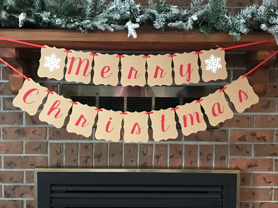 Merry Christmas Banner Christmas Decoration Holiday Banner - Etsy Canada