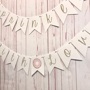 Sprinkled With Love Banner, Baby Sprinkle Banner, Donut Grow Up Party, Donut Baby Shower Banner, Gender Neutral Baby Shower, Donut Party image 5