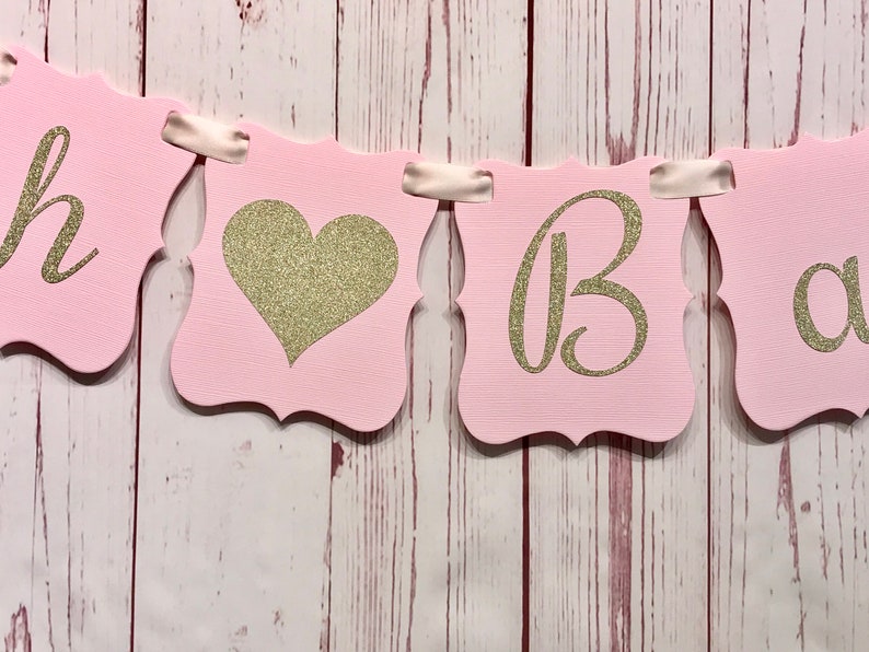 Blush Baby Shower Package, Baby Shower Supplies, Pink and Gold Baby Shower, Pink Baby Shower, Oh Baby, Tickled Pink, Pink and Gold Hearts image 3