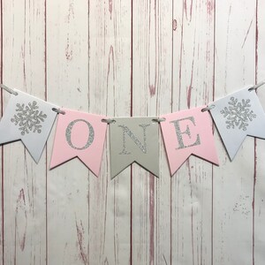 Winter 1st Birthday Party Package, Happy Birthday Party Package, Onederland Birthday, Pink Snowflake 1st Birthday, Winter Wonderland Party image 3