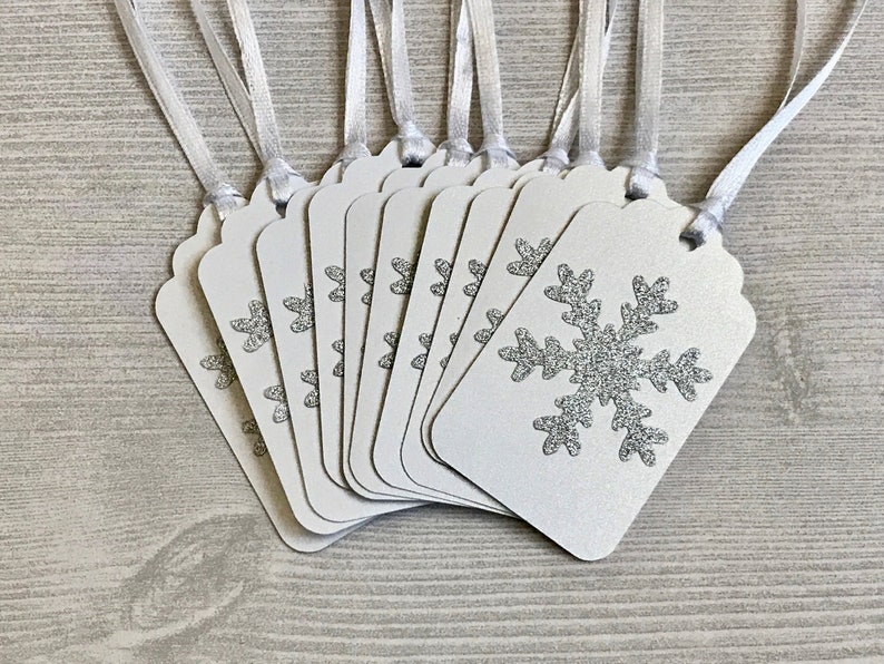 Snowflake Gift Tags, Baby Its Cold Outside Gift Tags, Winter Baby Shower, Winter Onederland, Winter Wedding Decor, White Christmas Gift Tags image 2
