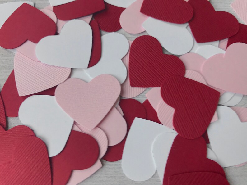 Valentine/'s Confetti Little Sweetheart 50 Valentine Heart Confetti Red Pink /& White Sweetheart 1st Birthday Valentine Table Decorations