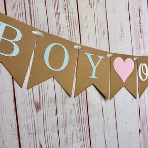 Boy or Girl Gender Reveal Banner, Boy or Girl Banner, Gender Reveal Party Decorations, Baby Shower Banner, Baby Announcement, Blue or Pink image 3